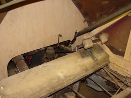Drivers compartment showing air value root lever.