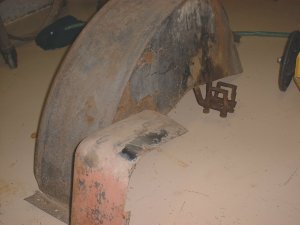 Inside of rear drivers side fender